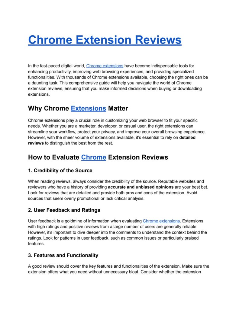 Buy Chrome Extension Reviews